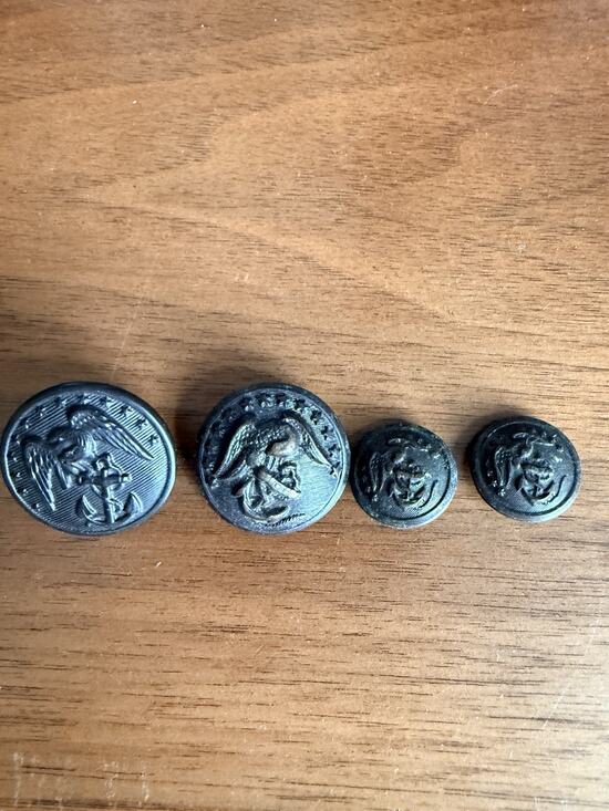 Other - Antique WWI Era US Navy Eagle Anchor Uniform Buttons Set of 4 Waterbury
